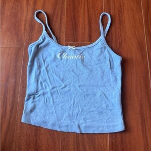 Garage Light Blue Camisole with Script Detail